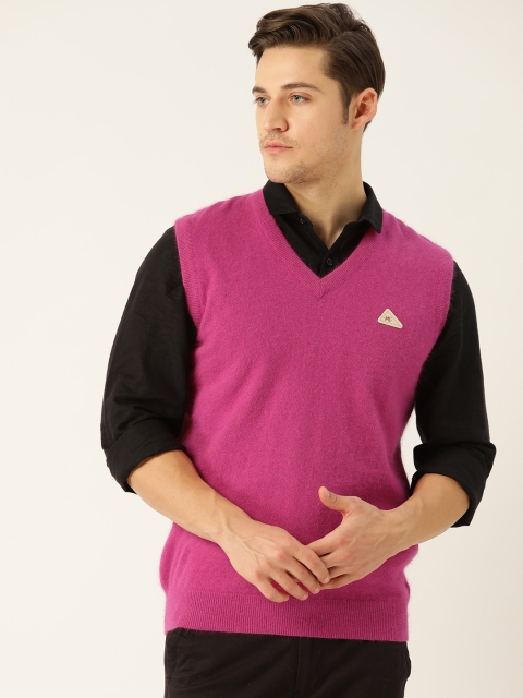 

Monte Carlo Men Pink Solid Fuzzy Sweater Vest