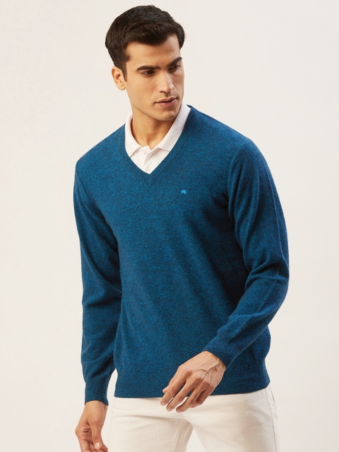 

Monte Carlo Men Teal Blue Solid Pullover Sweater