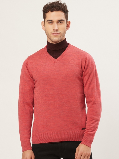 

Monte Carlo Men Coral Pink Solid Pullover Sweater