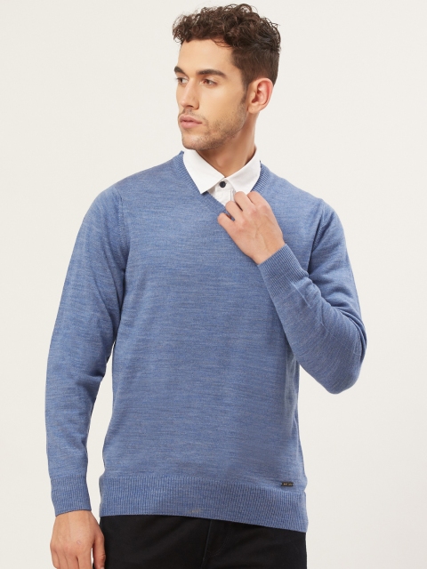 

Monte Carlo Men Blue Solid Pullover Sweater