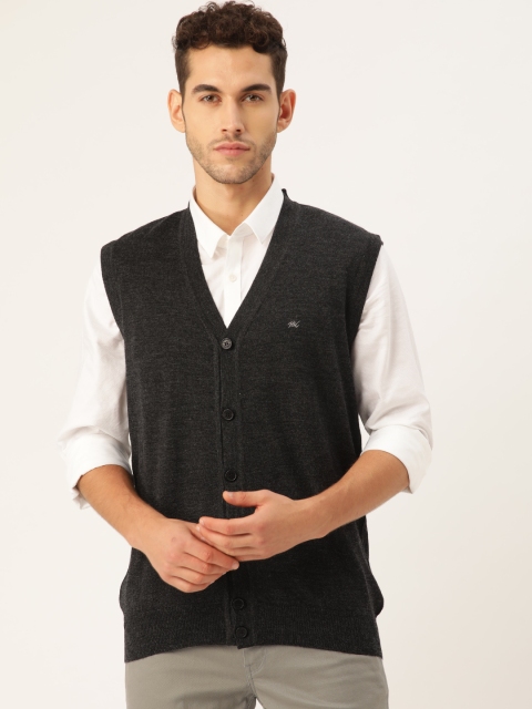 

Monte Carlo Men Charcoal Grey Solid Cardigan