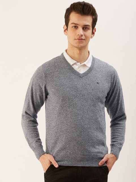 

Monte Carlo Men Grey Solid Pullover Sweater