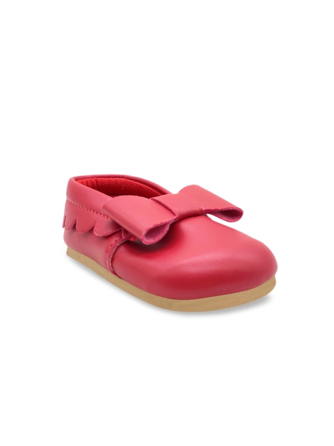 

KazarMax Infant Kids Red Solid Bow Booties