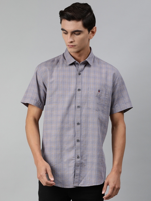 

Louis Philippe Sport Men Grey & Yellow Slim Fit Checked Casual Shirt