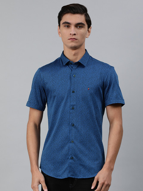 

Louis Philippe Sport Men Navy Blue Super Slim Fit Printed Casual Shirt