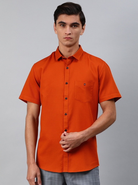 

Louis Philippe Sport Men Orange Slim Fit Self Design Casual Shirt