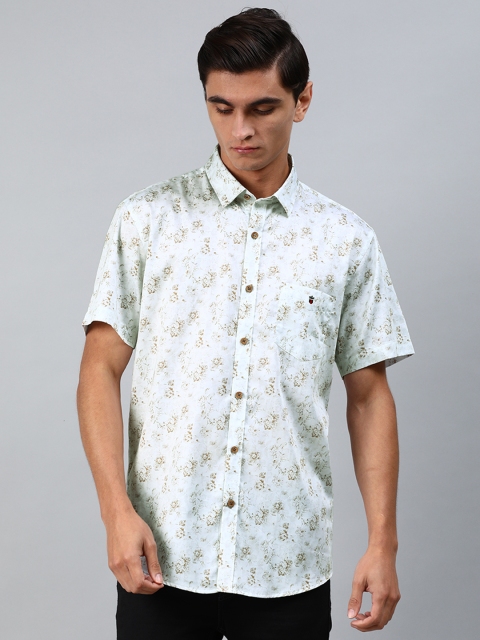 

Louis Philippe Sport Men Blue & Brown Slim Fit Floral Printed Casual Shirt