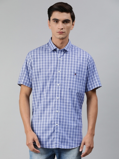 

Louis Philippe Sport Men Blue & White Slim Fit Checked Casual Shirt