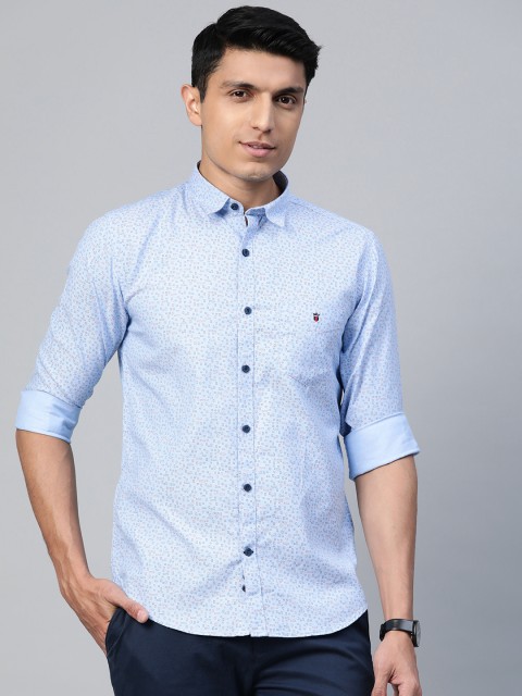 

Louis Philippe Sport Men Blue & Red Super Slim Fit Printed Casual Shirt
