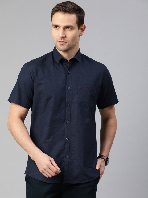 

Louis Philippe Sport Men Navy Blue Slim Fit Solid Casual Shirt