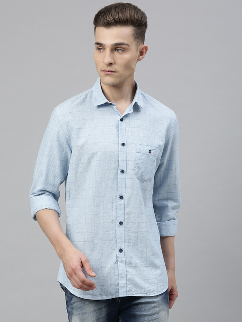 

Louis Philippe Sport Men Blue & Black Slim Fit Checked Casual Shirt