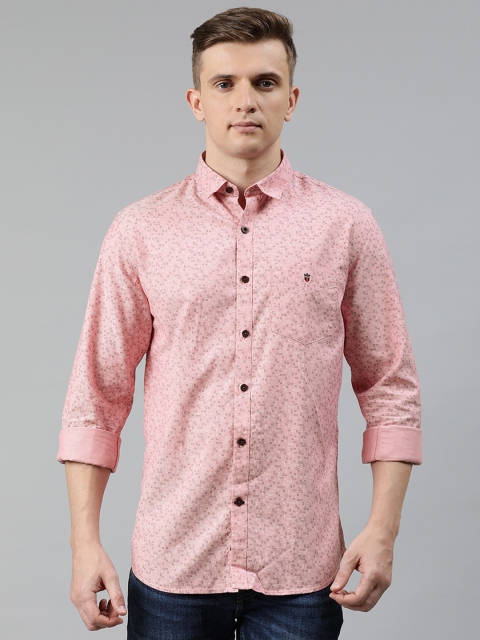 

Louis Philippe Sport Men Pink & Navy Blue Slim Fit Printed Casual Shirt