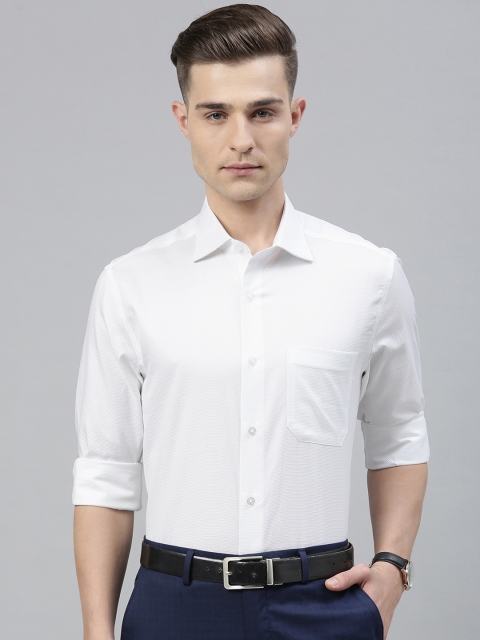 

Louis Philippe Gods & Kings Men White Classic Fit Self Design Formal Shirt