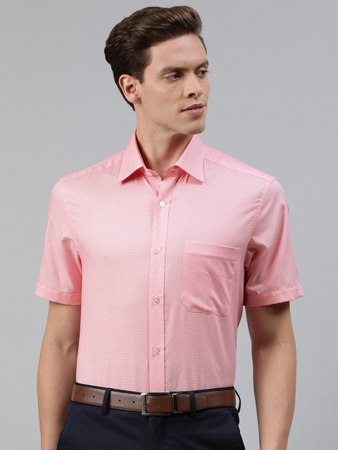 

Louis Philippe Men Pink Classic Fit Checked Formal Shirt