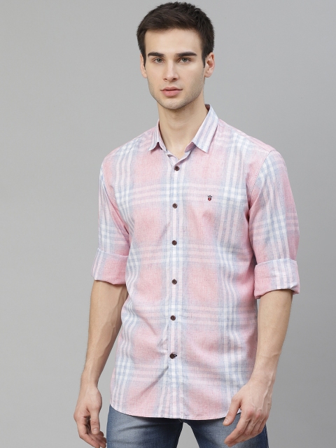 

Louis Philippe Sport Men Pink & Blue Slim Fit Checked Casual Shirt