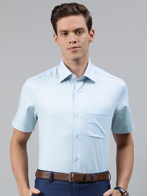 

Louis Philippe Men Blue Classic Fit Self Design Formal Shirt
