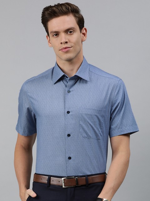 

Louis Philippe Men Blue Classic Fit Printed Formal Shirt