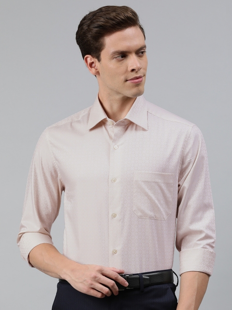 

Louis Philippe Men Beige & Off-White Regular Fit Checked Formal Shirt