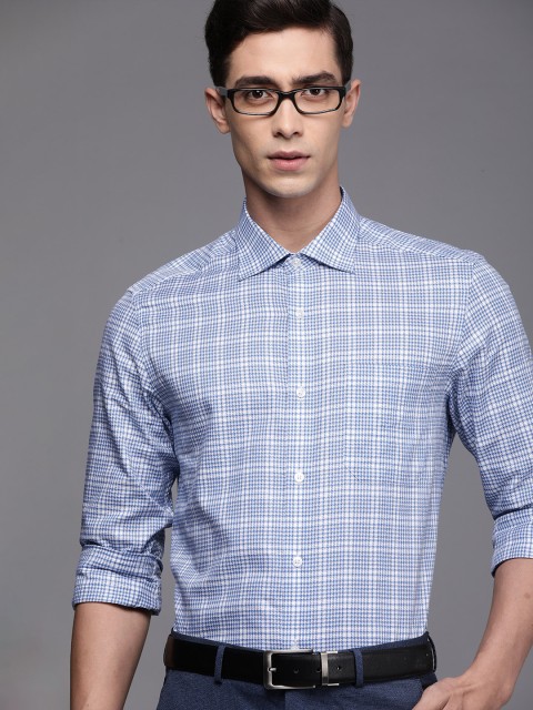 

Louis Philippe Men Blue Checked Formal Shirt