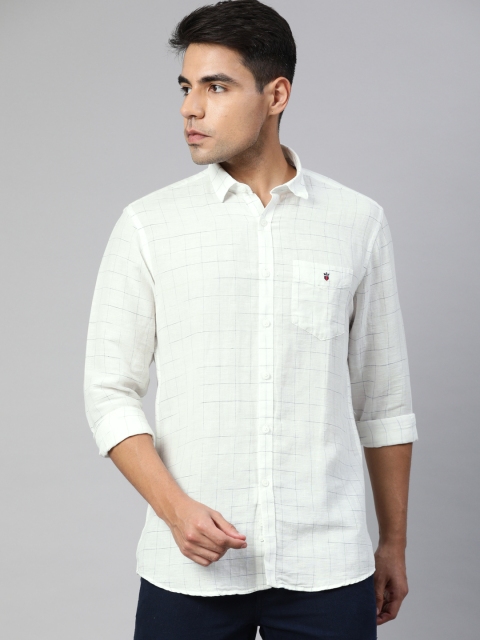 

Louis Philippe Sport Men White & Blue Slim Fit Checked Casual Shirt