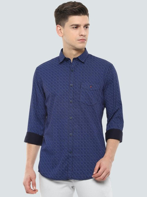 

Louis Philippe Sport Men Navy Blue Super Slim Fit Printed Casual Shirt