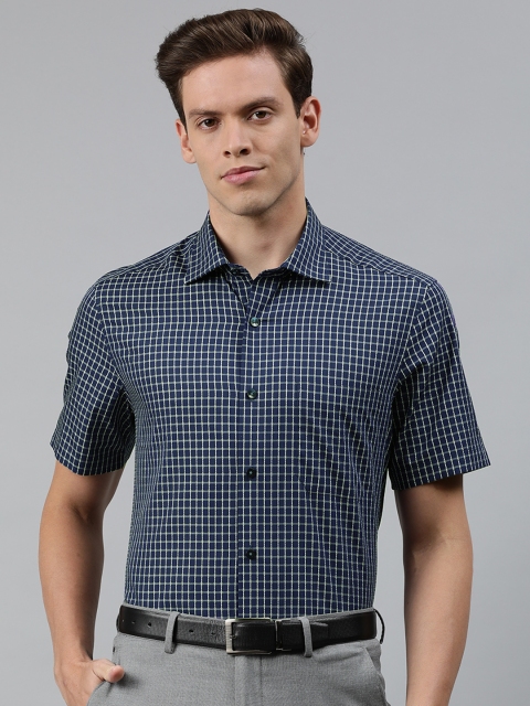 

Louis Philippe Men Navy Blue & White Classic Fit Checked Formal Shirt