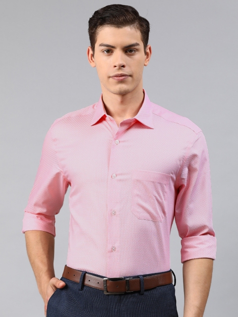 

Louis Philippe Permapress Men Pink Slim Fit Printed Formal Shirt