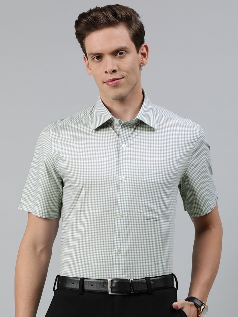 

Louis Philippe Men White & Grey Classic Fit Checked Formal Shirt