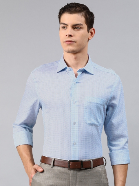 

Louis Philippe Men Blue Regular Fit Self Design Formal Shirt
