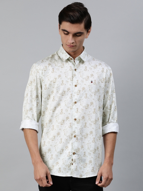 

Louis Philippe Sport Men Off-White & Brown Slim Fit Printed Casual Shirt