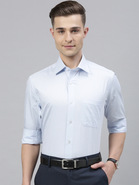 

Louis Philippe Men Blue & White Regular Fit Printed Formal Shirt