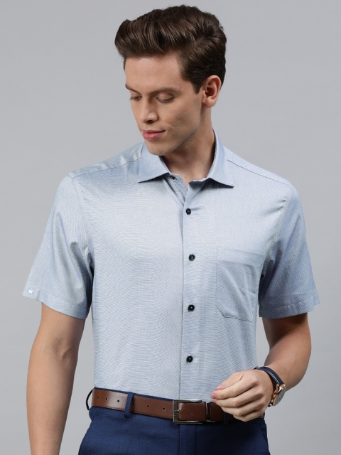 

Louis Philippe Men Blue Classic Fit Self Design Formal Shirt