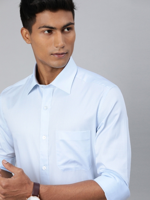 

Louis Philippe Men Blue Regular Fit Checked Formal Shirt