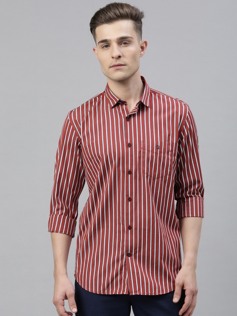 

Louis Philippe Sport Men Red Slim Fit Striped Casual Shirt