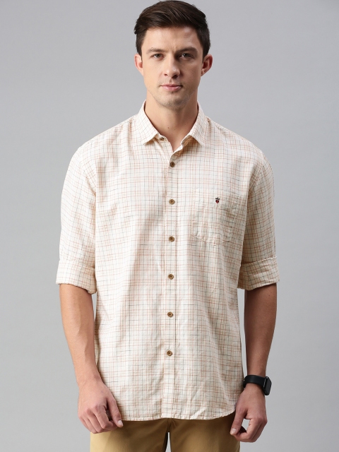 

Louis Philippe Sport Men Beige Slim Fit Tartan Checks Checked Casual Shirt