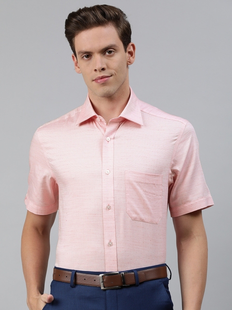 

Louis Philippe Men Pink Classic Regular Fit Self Design Formal Shirt