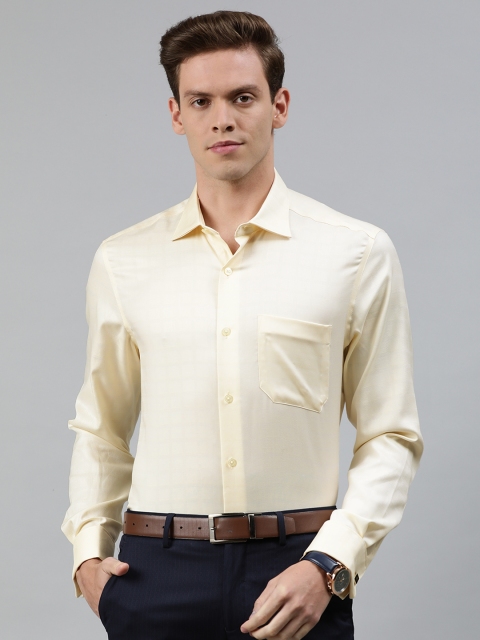 

Louis Philippe Men Yellow Classic Fit Solid Formal Shirt