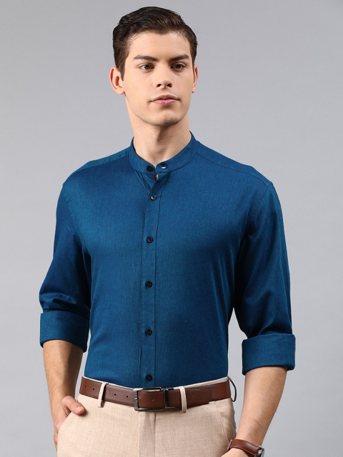 

Louis Philippe Men Teal Blue Slim Fit Solid Formal Shirt