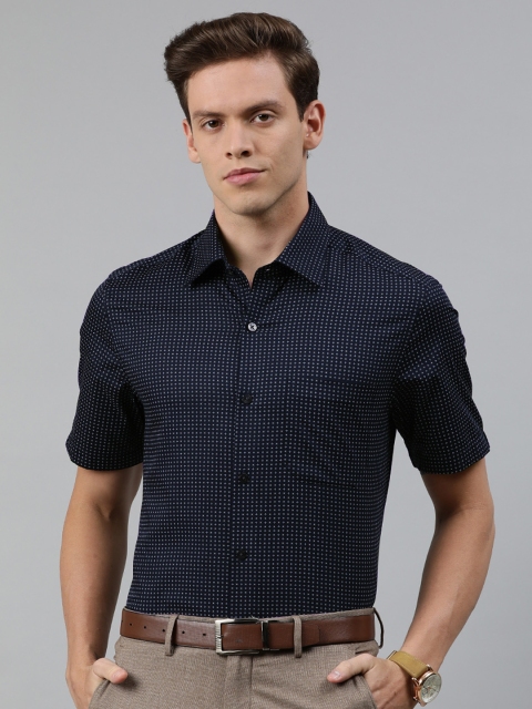 

Louis Philippe Men Navy Blue Classic Fit Printed Formal Shirt