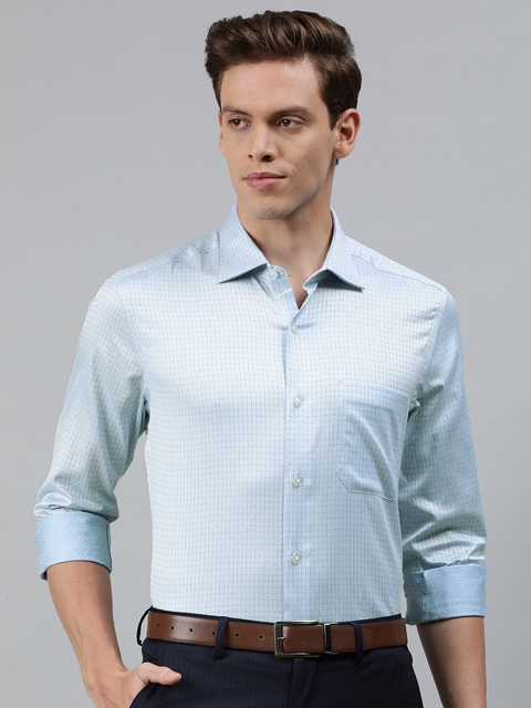 

Louis Philippe Gods & Kings Men Blue Classic Fit Checked Formal Shirt