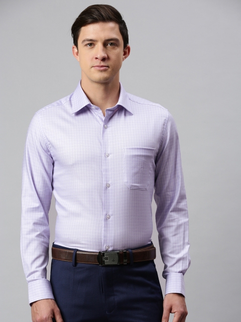 

Louis Philippe Men Purple Classic Regular Fit Checked Formal Shirt