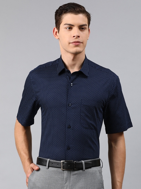 

Louis Philippe Men Navy Blue Slim Fit Printed Formal Shirt