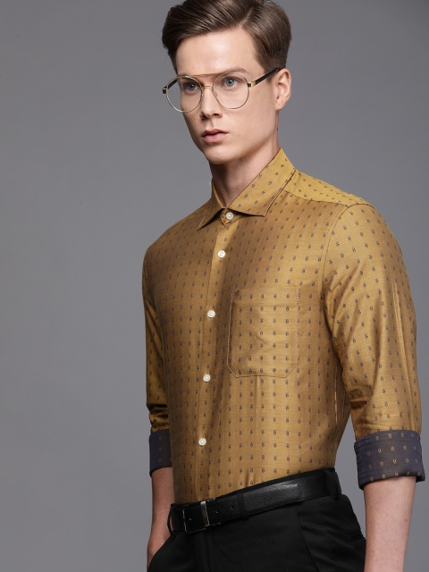 

Louis Philippe Men Purple & Gold-Toned Classic Fit Printed Formal Shirt