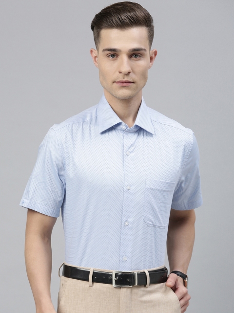 

Louis Philippe Men Blue & White Regular Fit Printed Casual Shirt