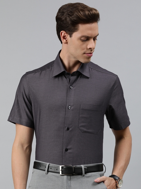 

Louis Philippe Men Black & Grey Regular Fit Self Design Casual Shirt