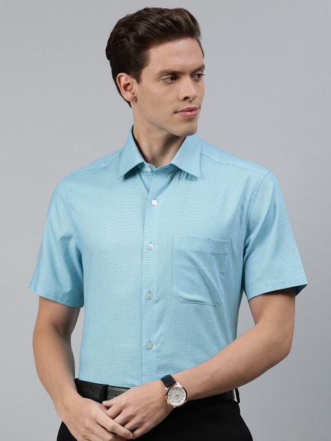 

Louis Philippe Men Blue Classic Fit Self Design Formal Shirt