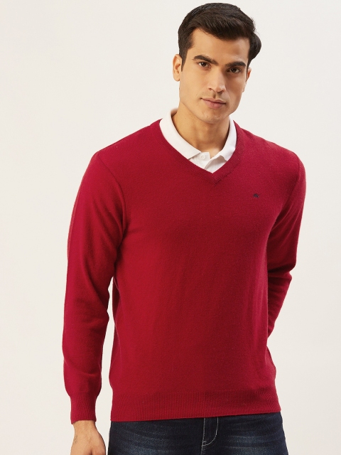 

Monte Carlo Men Maroon Solid Pullover Sweater