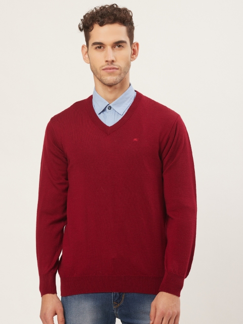 

Monte Carlo Men Maroon Solid Pullover Sweater