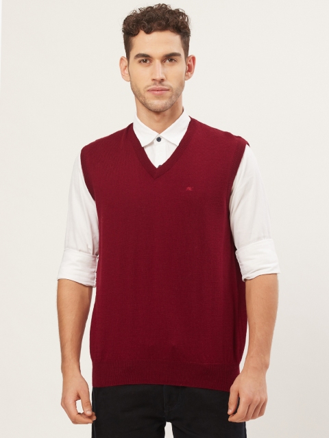 

Monte Carlo Men Maroon Solid Sweater Vest