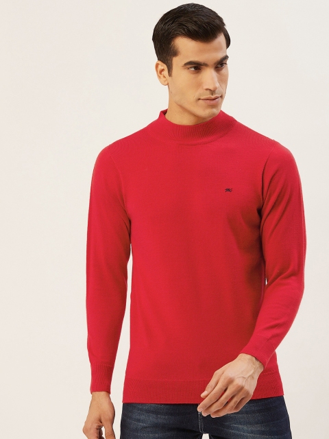 

Monte Carlo Men Red Solid Pullover Sweater